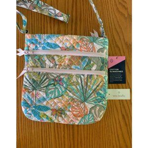 Women's Cotton Triple Zip Hipster Crossbody Purse